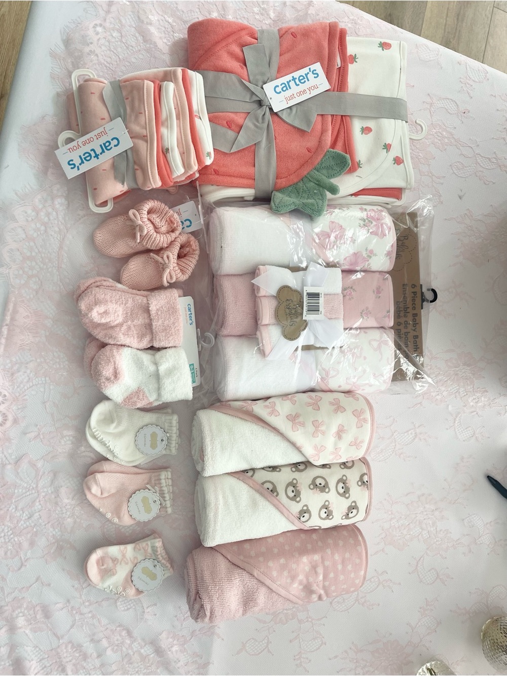 Carter's Pink & White Newborn Bath and Essentials Set